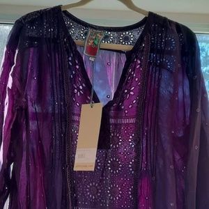 Johnny Was L.A. Deep Purple Embroidered